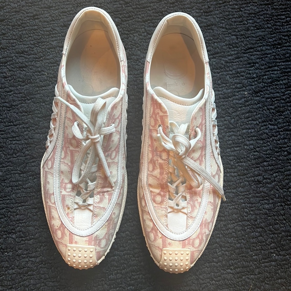 Dior pink logo sneakers size 38